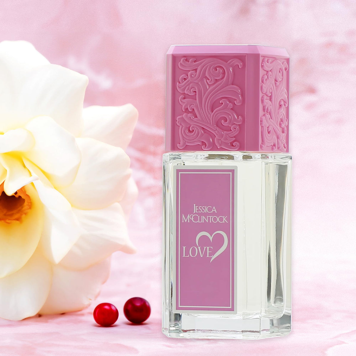 Jessica McClintock Love Eau De Parfum Spray for Women, 3.4 oz - Bright Floral Scent with Yuzu, White Tea, Gardenia, Jasmine & Amber, Romantic