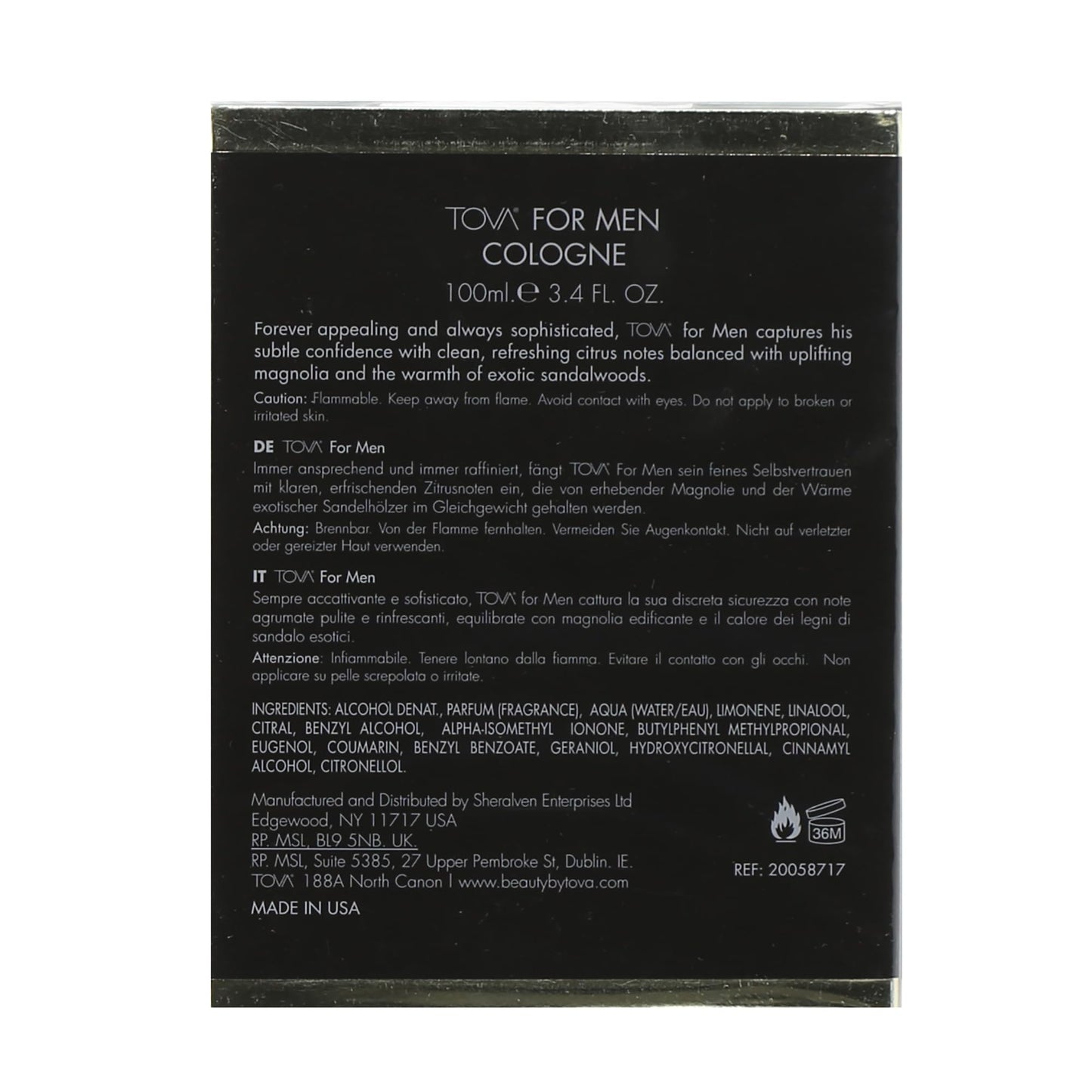 Tova For Men Cologne Spray 3.4 Oz Beauty & Personal Care Tova