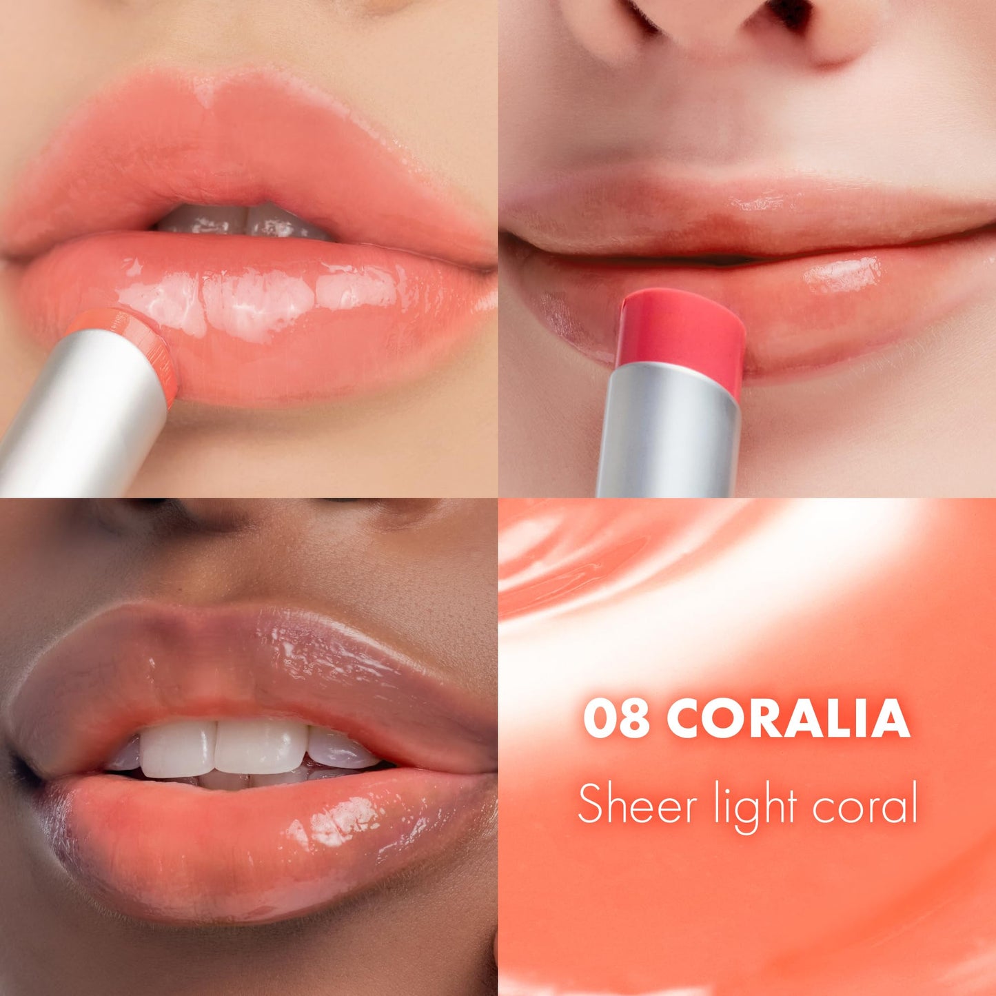 rom&nd GLASTING MELTING BALM 08 CORALIA - Hydrating Lip Gloss Balm for Juicy, Plump, & Vivid Coral Shine Beauty and Personal Care rom&nd
