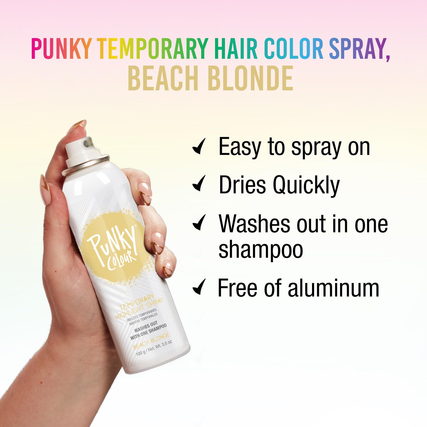 Punky Temporary Hair Highlight Spray, Beach Blonde, 3.5 oz, 1-Pack Beauty & Personal Care Punky