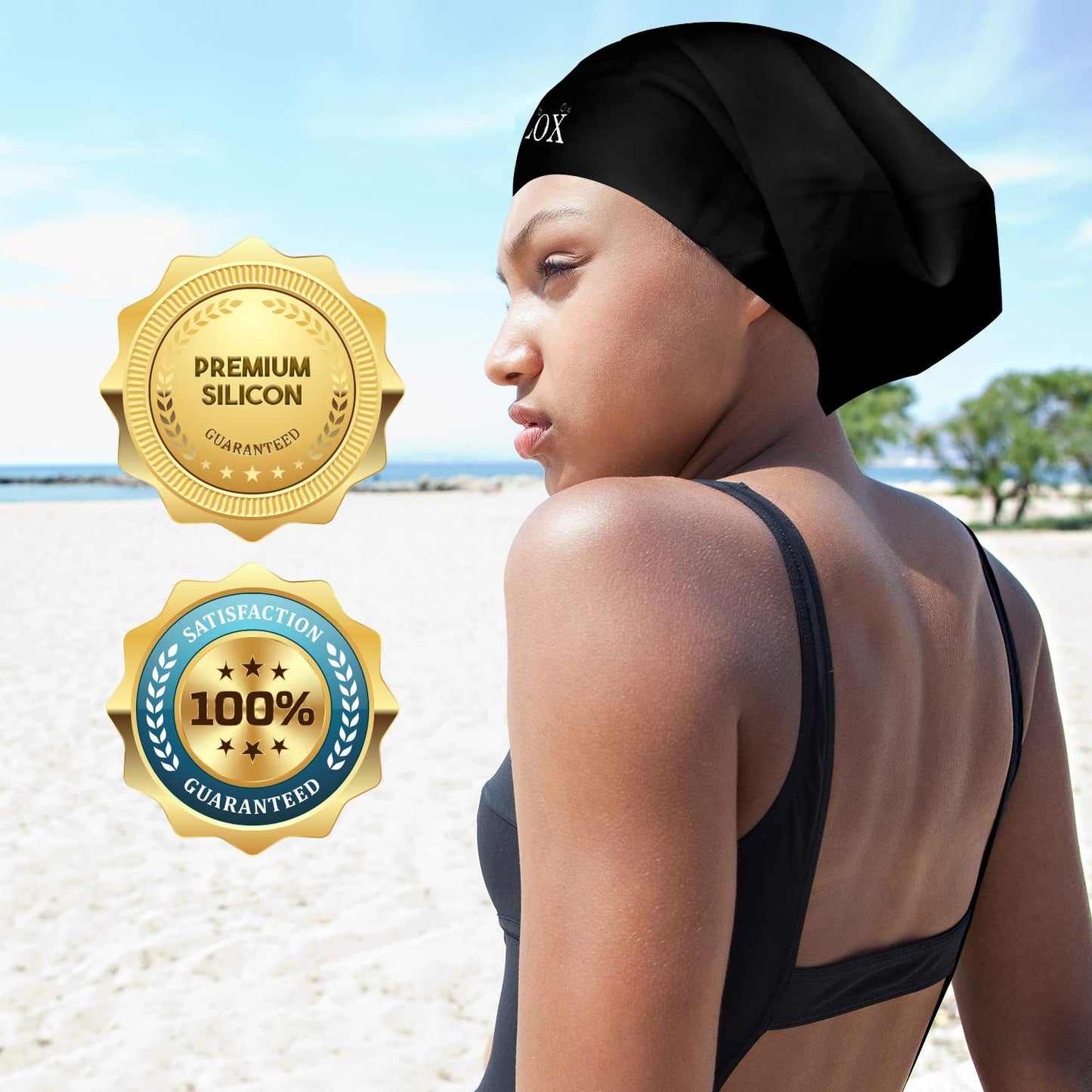 Extra Large Swim Cap for Very Long Hair, Silicone Shower Cap for Braids and Dreadlocks, Keeps Hair Dry While Swimming or Showering, Women and Men Beauty & Personal Care LOX