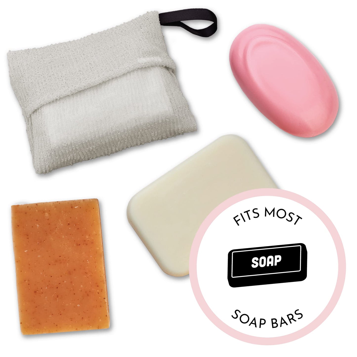 S&T INC. Exfoliating Soap Bag, Bar Soap Pouch for Shower and Bath, 7.6 Inches x 4.5 Inches, Grey, 2 Pack Beauty & Personal Care S&T INC.