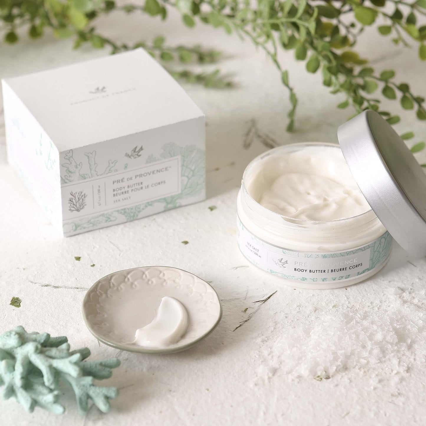 Pre de Provence Collection Shea Butter Enriched Body Butter Soothing & Hydrating Emollient Cream Body Moisturizer for Women, 6.7 Fl Oz, Sea Salt Beauty & Personal Care Pre de Provence