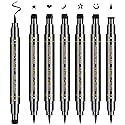 Erinde 6PCS Double-headed Eyeliner Stamp Pen Set, Black Stencil, Winged Eyeliner Tattoo Tool, Star Moon Heart Eye Makeup Beauty & Personal Care Erinde