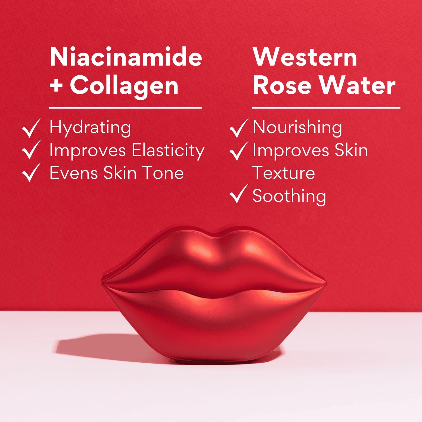 KOCOSTAR Rose Collagen Hydrogel Lip Mask with Niacinamide, Multi Functional Hydrating Lip Care for Dry and Chapped Lips, Hypoallergenic and Paraben Beauty and Personal Care KOCOSTAR