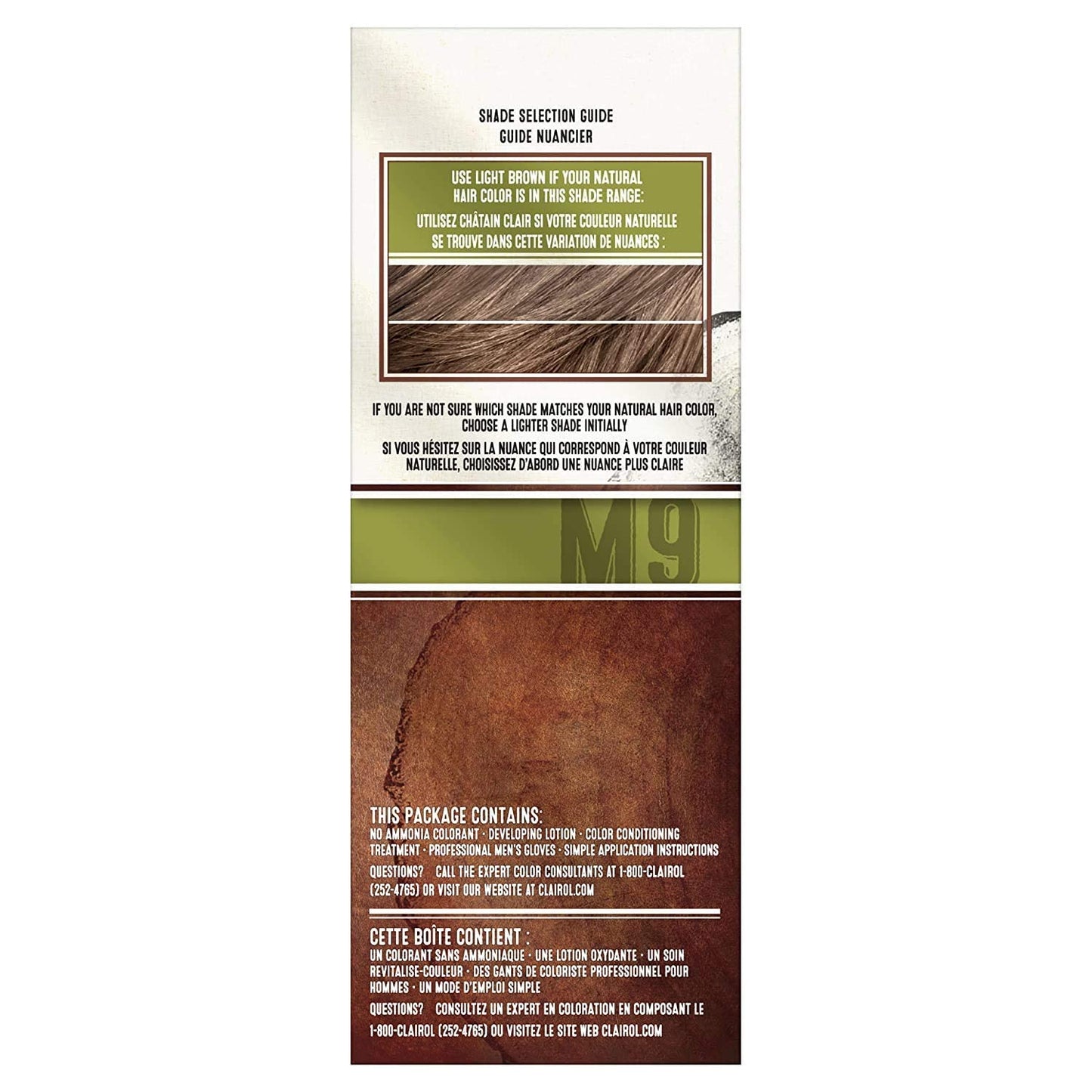 Clairol Natural Instincts Semi-Permanent Hair Dye for Men, M9 Light Brown Hair Color, Pack of 3 Beauty & Personal Care Clairol