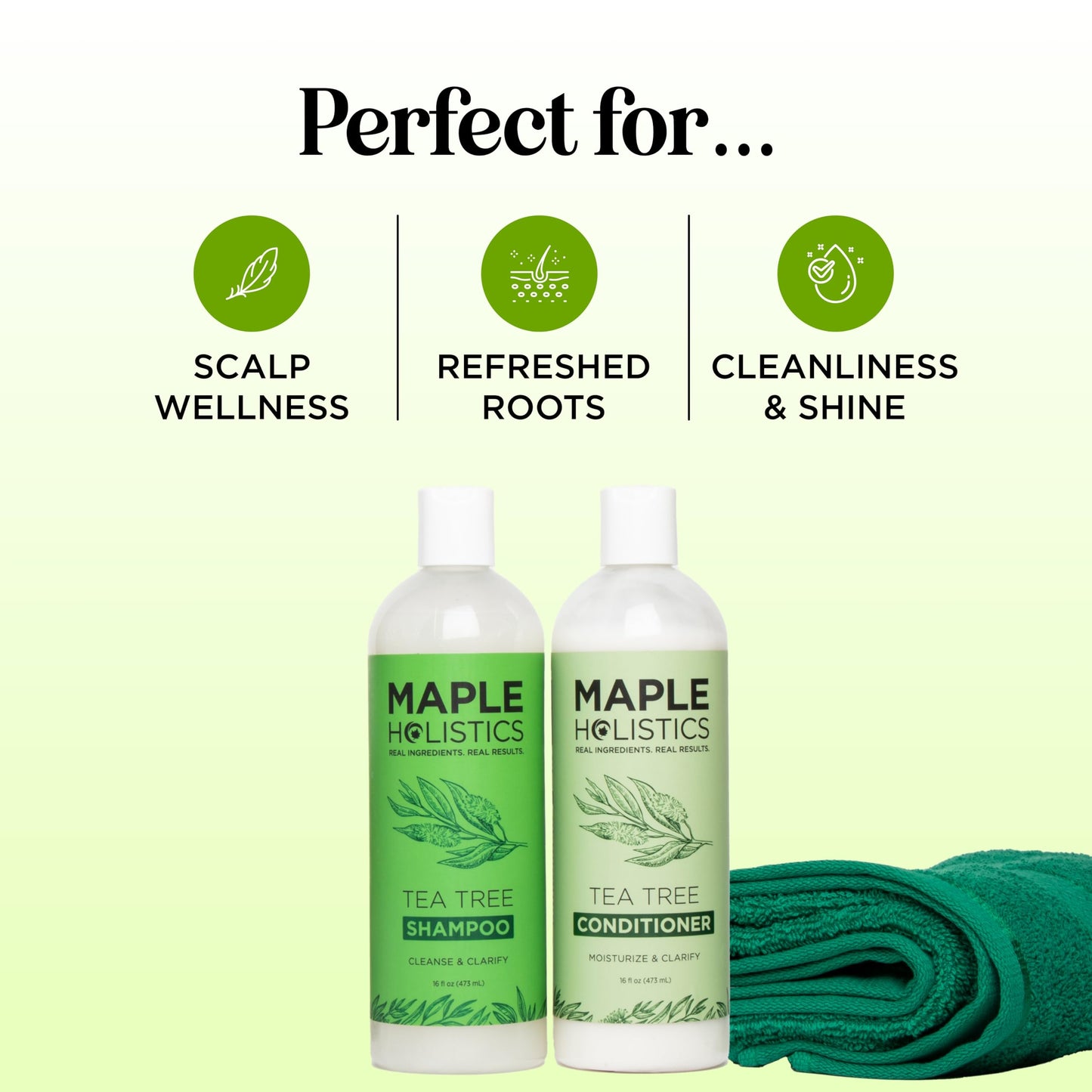 Tea Tree Shampoo and Conditioner Set - Sulfate Free Clarifying Shampoo and Conditioner for Oily Hair & Scalp Care with Australian Tea Tree Oil Beauty & Personal Care Maple Holistics
