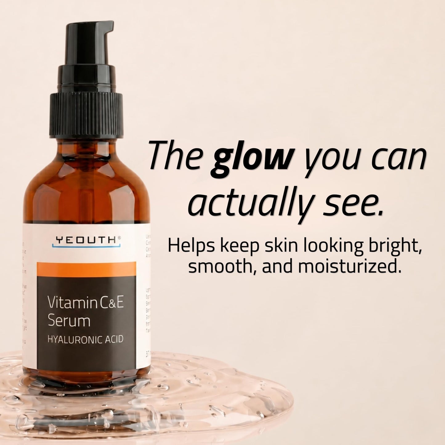 YEOUTH Vitamin C Serum for Face with Hyaluronic Acid and Vitamin E, Brightening Face Serum Targets the Appearance of Fine Lines and Uneven Skin Tone Beauty & Personal Care YEOUTH