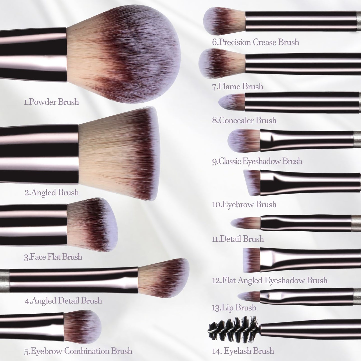 Travel Makeup Brush Set BS-MALL14 PCS Professional Makeup Brushes with Case & Sponge for Foundation, Concealer, Powder, Blush & Eyeshadow, Soft Beauty and Personal Care BS-MALL