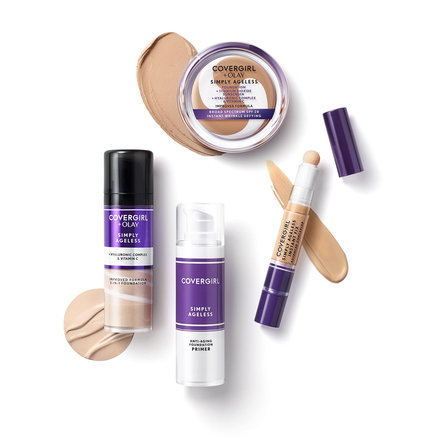 COVERGIRL & OLAY Simply Ageless Instant Wrinkle Defying Foundation Soft Honey, 0.4 oz (packaging may vary) Beauty & Personal Care COVERGIRL