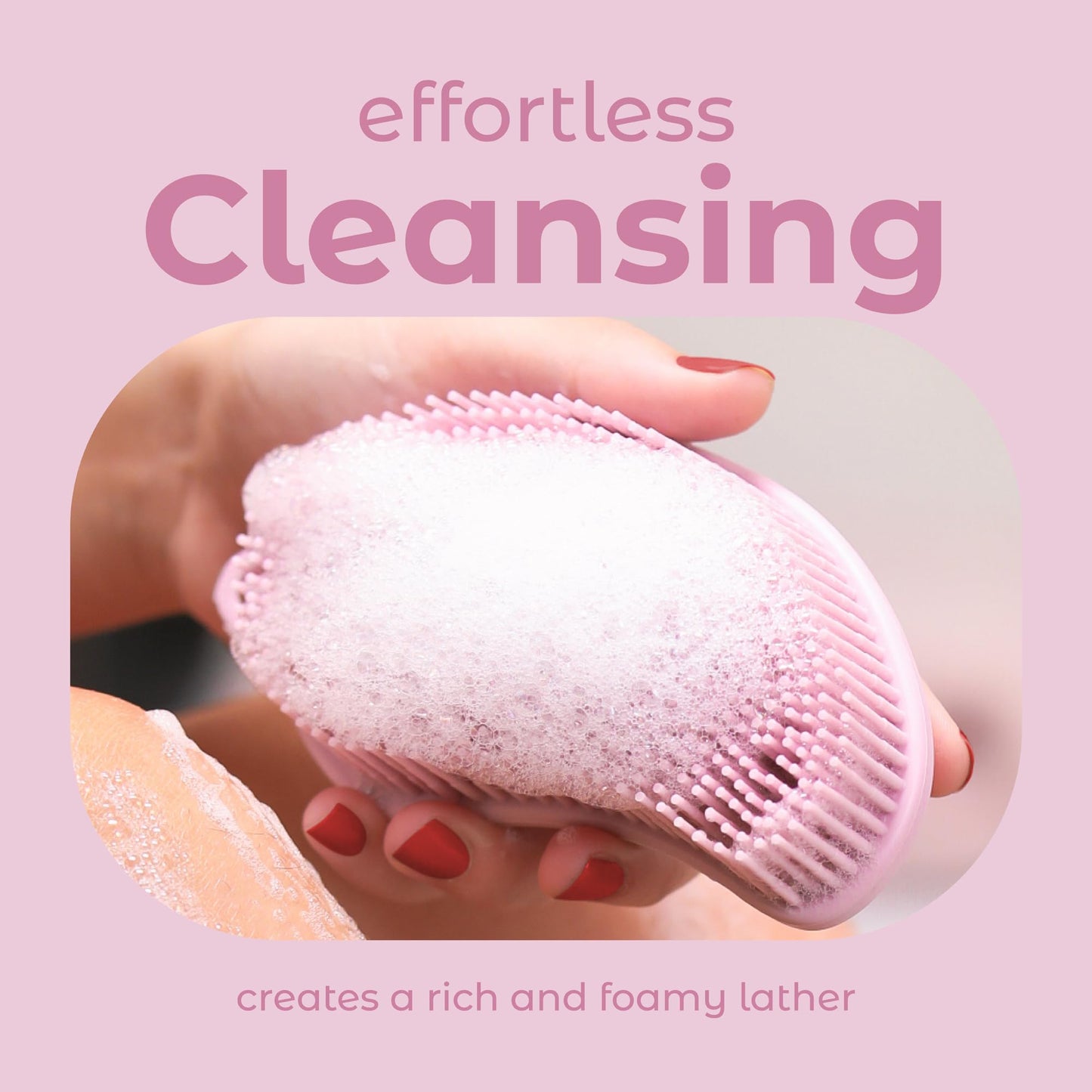 MainBasics Silicone Body Scrubber Dual-Sided Shower Loofah and Massaging Nodes (Pink, Massage) Beauty & Personal Care MainBasics