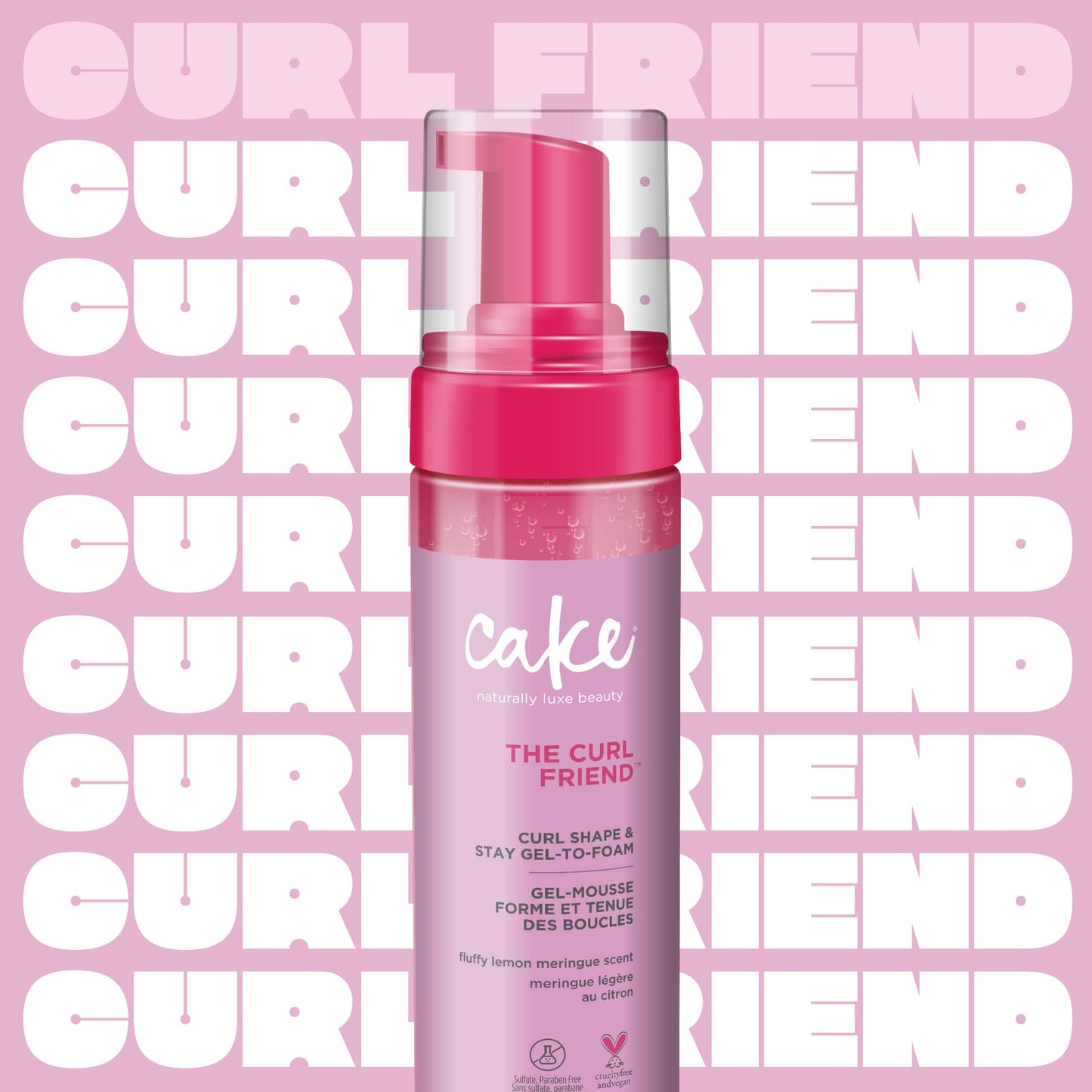 Cake Beauty Gel-to-Foam Curl Styler, The Curl Friend - High Hold & Definition - Frizz Protection- Infused with Coconut Oil & Shea Butter - For Curly Beauty & Personal Care Cake Beauty