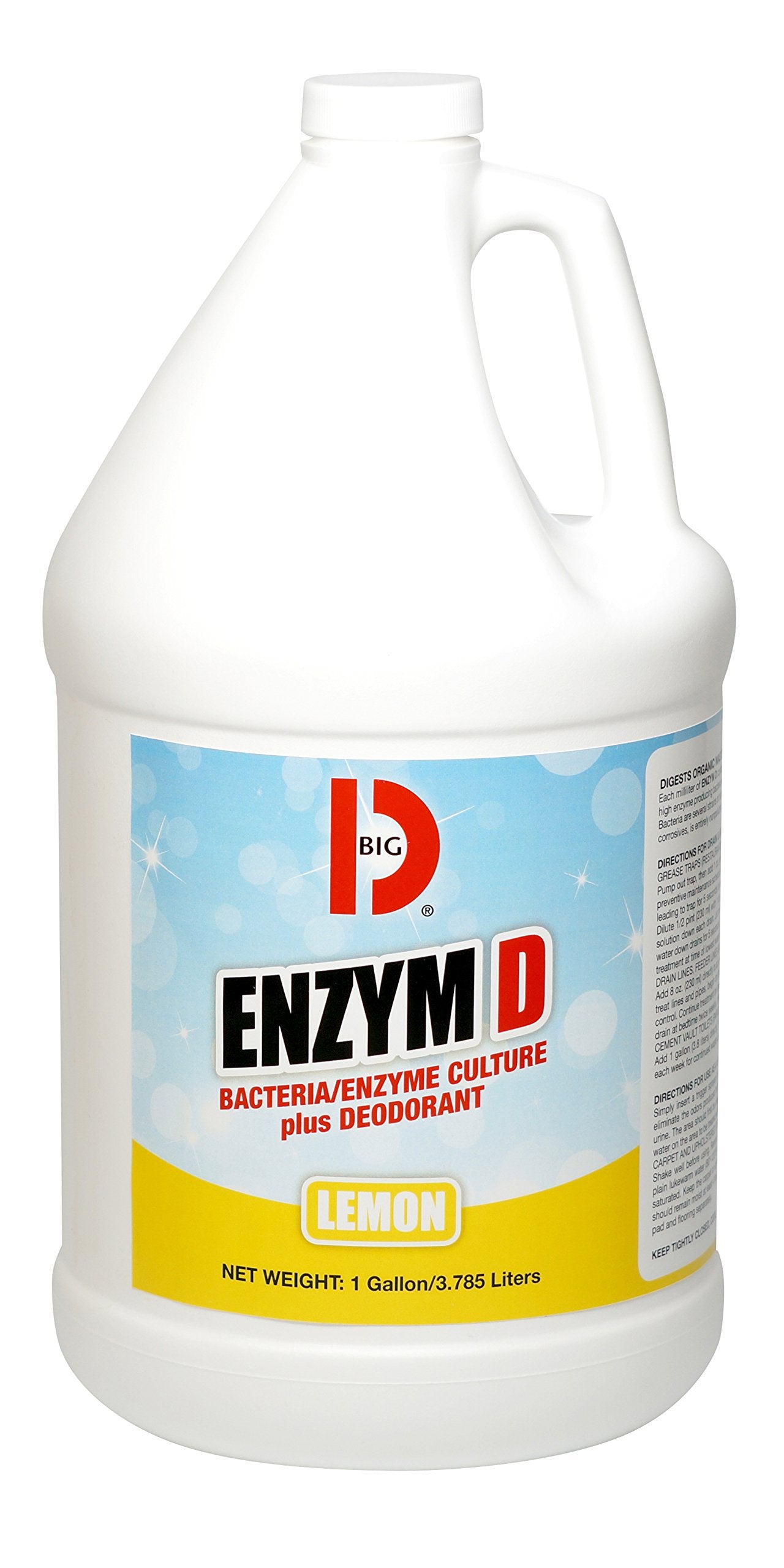 Big D Enzym D Digester Liquid Deodorant, Lemon, 1gal, 4/Carton, Sold as 1 Carton Beauty and Personal Care Big D