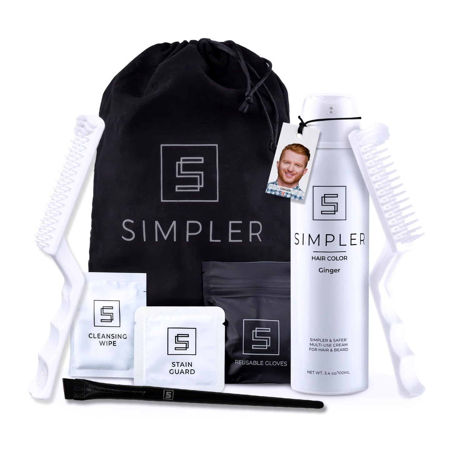 Simpler Hair Color Ginger Mustache and Beard Upgraded Brush Kit with 3 Brushes Included for Precision Application - Gentle, Natural Looking Ammonia Beauty & Personal Care SIMPLER HAIR COLOR