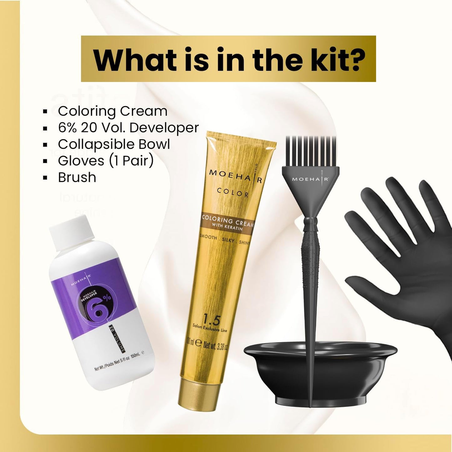 MOEHAIR Hair Coloring Kit | 9NN Permanent Hair Color (Very Light Blonde Intense), 20 Volume Developer 6%, Coloring Brush, Gloves & Mixing Bowl| Beauty & Personal Care MOEHAIR