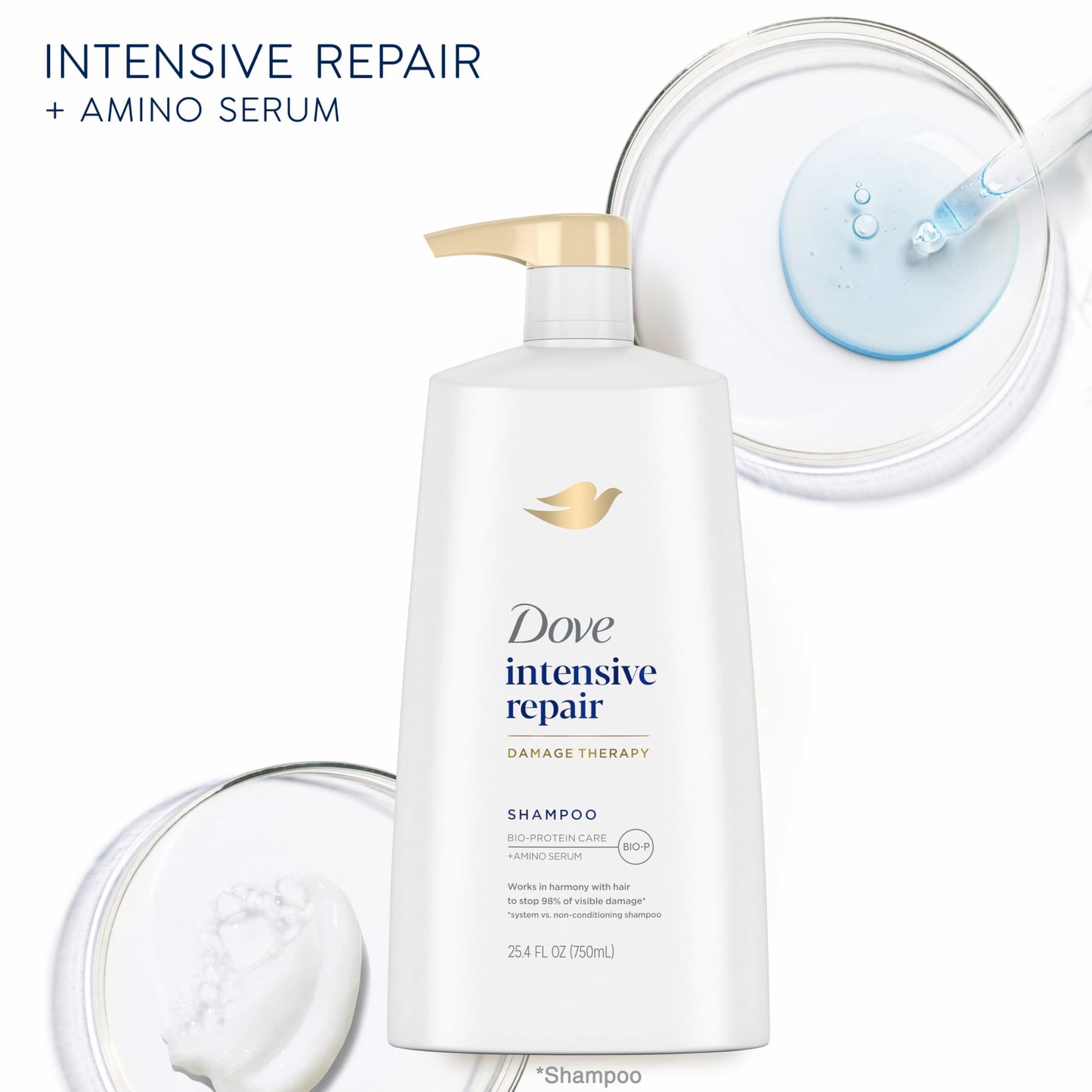 Dove Shampoo Intensive Repair for Damaged Hair Shampoo with Bio-Restore Complex 25.4 oz Beauty & Personal Care Dove