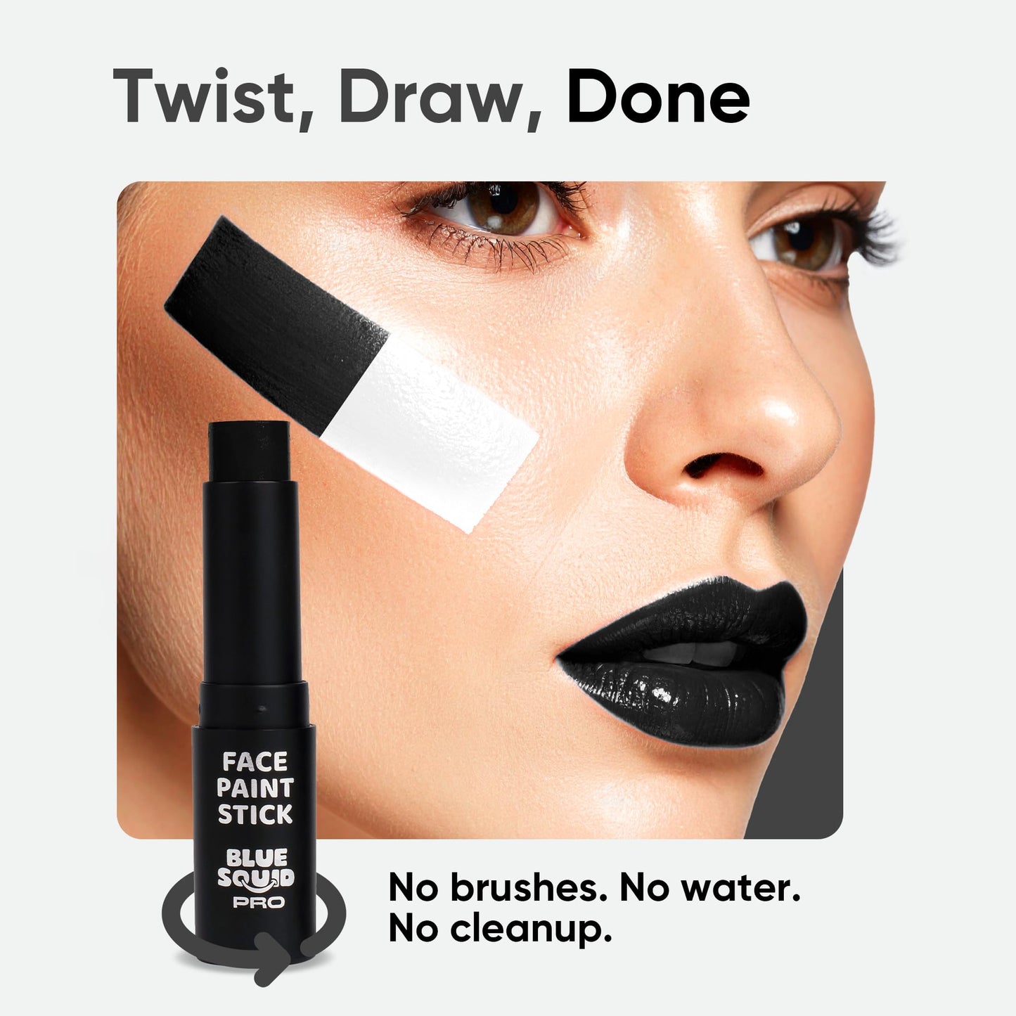 Blue Squid PRO Black and White Face Paint Stick - Waterproof Body Paint For Adults & Kids Eye Black Baseball, Eyeblack Softball -Hypoallergenic Beauty and Personal Care Blue Squid