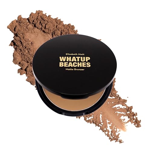 Elizabeth Mott Whatup Beaches Matte Bronzer Powder & Contour for Face, Long-Lasting Natural Sun-Kissed Bronzing Finish for All Skin Tones, Buildable Beauty & Personal Care Elizabeth Mott