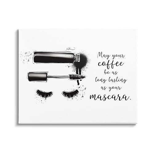 Stupell Industries Coffee & Lashes Mascara Phrase Canvas Wall Art, Design by Alison Petrie Beauty & Personal Care Stupell Industries