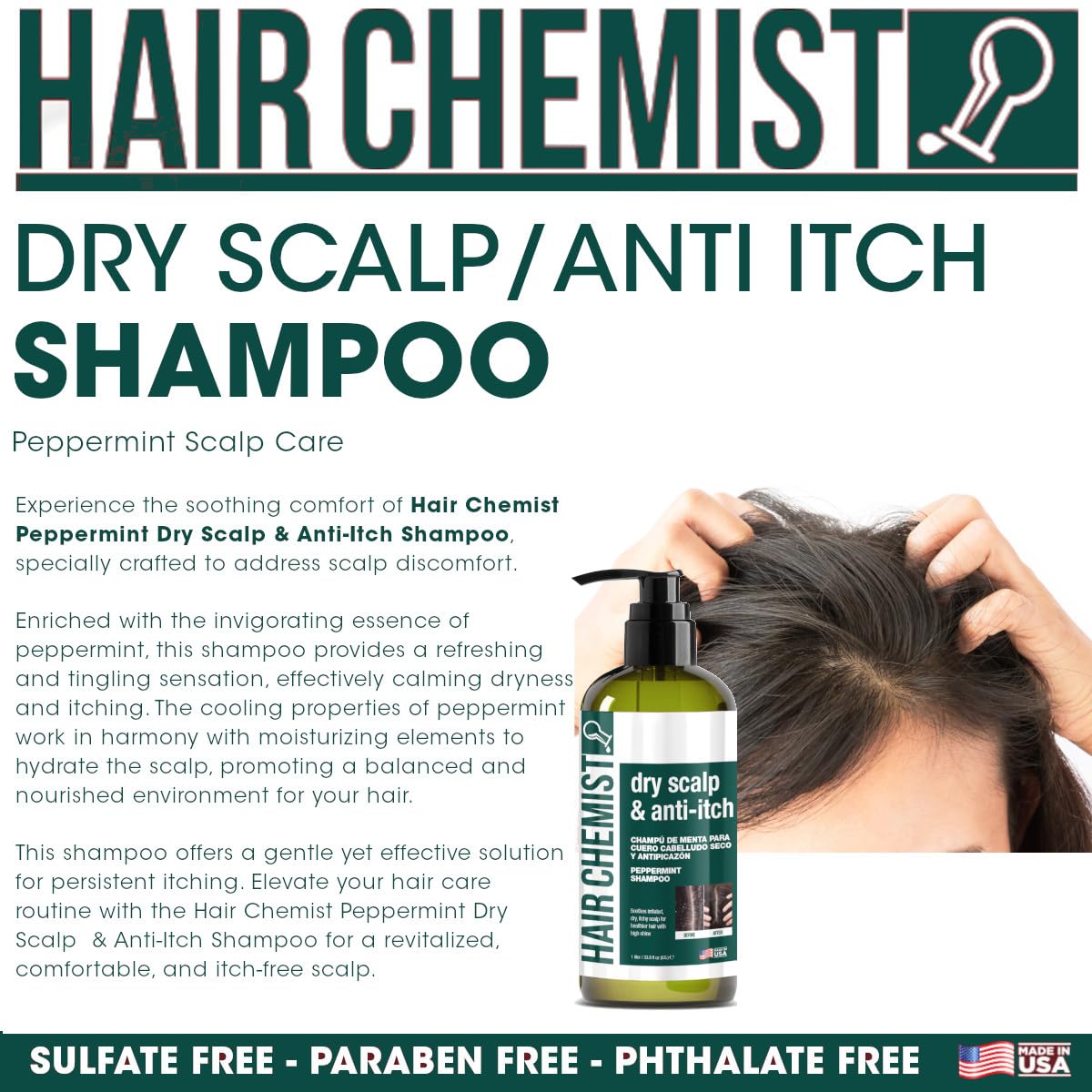 Hair Chemist Nourishing Dry Scalp & Anti-Itch Peppermint Shampoo 33.8 oz. & Conditioner 33.8 oz. 2-PC Gift Box Set - Hydrating Peppermint Shampoo Beauty & Personal Care Hair Chemist