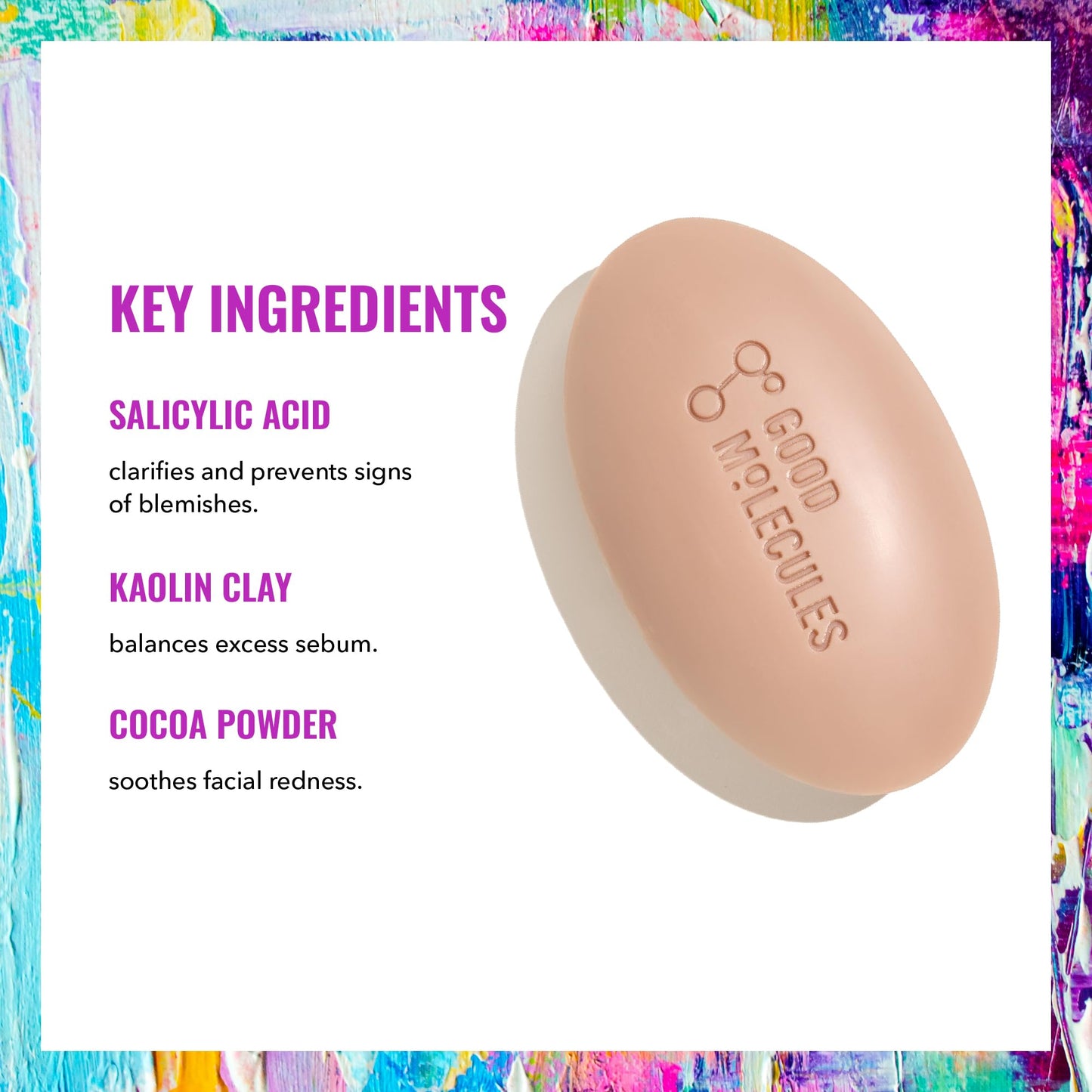 Good Molecules Clarify and Cleanse Bar - Soap Free Bar with Salicylic Acid, BHA for Skin Tone Balancing and Cleansing - Body and Facial Cleanser, Skin Beauty and Personal Care Good Molecules