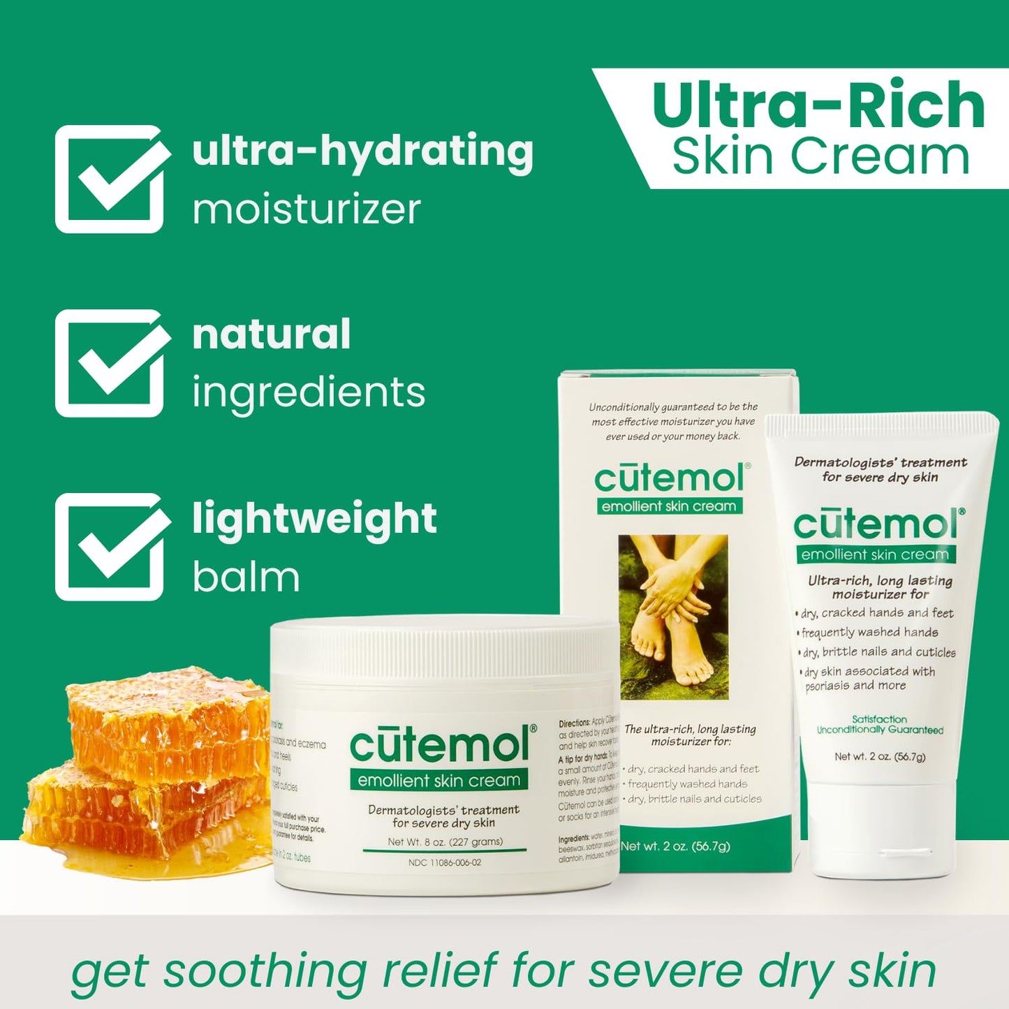 Cutemol Emollient Moisturizing Cream - Serious Moisturizer Lotion Balm for Recovering Dry, Damaged Skin - Hydration for Cracked Hands and Feet Beauty & Personal Care Cutemol
