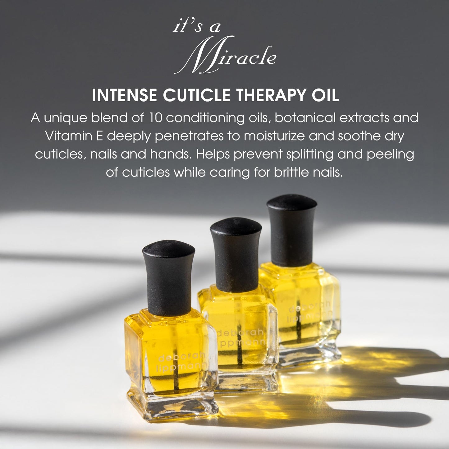 Deborah Lippmann It's A Miracle Cuticle Oil Repair Dry Cuticles with Essential Oils Vegan Nail Care with Almond Oil 0.50 fl oz Beauty & Personal Care Deborah Lippmann
