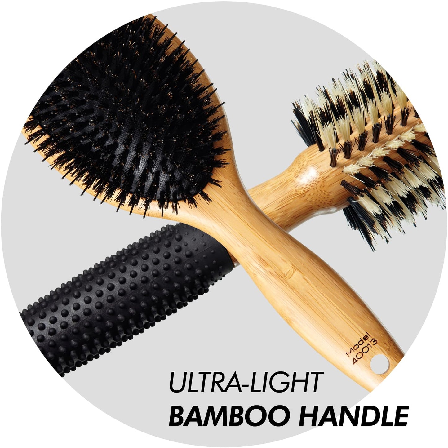 Sam Villa Signature Series Nylon & Boar Bristle Hair Brush 6-Piece Styling Brush Set with Case Beauty & Personal Care Sam Villa