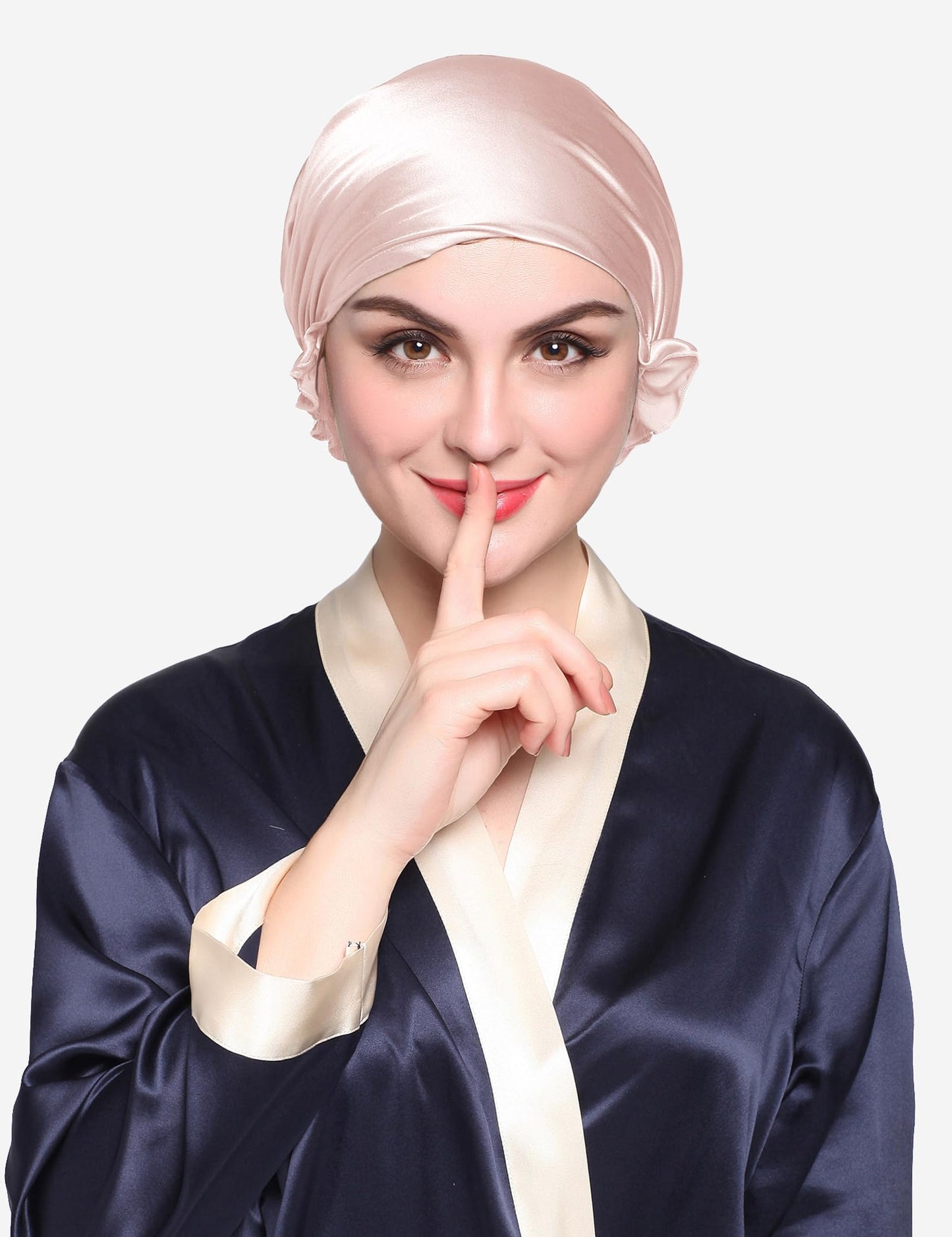 LilySilk Silk Bonnet for Sleeping Womens Sleep Cap 100% 19MM Mulberry Silk for Long Curly Hair Adjustable Stretchy Light Beige Beauty and Personal Care LilySilk