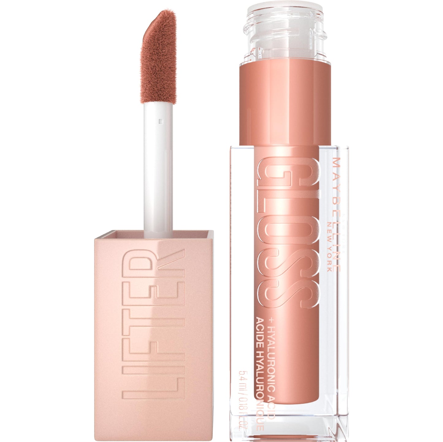 Maybelline Lifter Gloss, Hydrating Lip Gloss with Hyaluronic Acid, High Shine for Plumper Looking Lips, Stone, Rosey Neutral, 0.18 Ounce Beauty & Personal Care MAYBELLINE