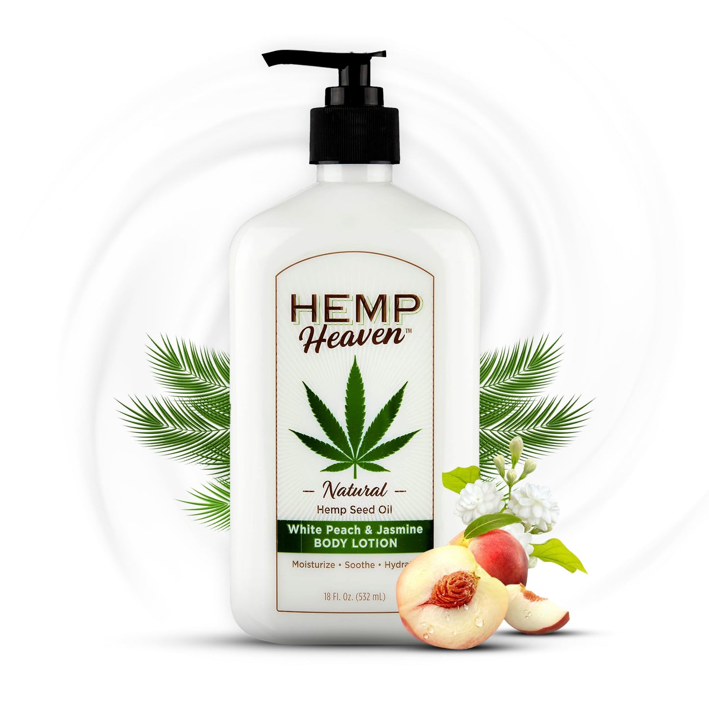 Hemp Heaven Hemp Lotion - Natural Hemp Seed Oil, Paraben-Free, 18 oz, Made in USA, Nourishing for Men & Women, EWG Verified, Anti-Aging (Peach Beauty & Personal Care Hemp Heaven