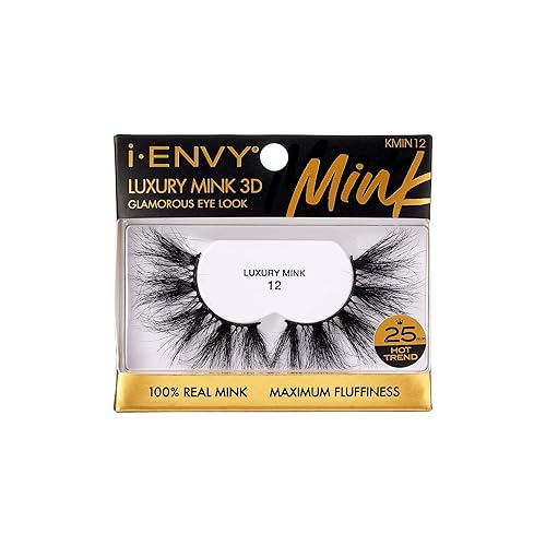 i-ENVY False Lashes Luxury Mink Collection Eyelashes 100% Real Mink Glamorous Eye Look Lashes Maximum Fluffiness 3D Multi-Curl Angle Beauty & Personal Care i•ENVY
