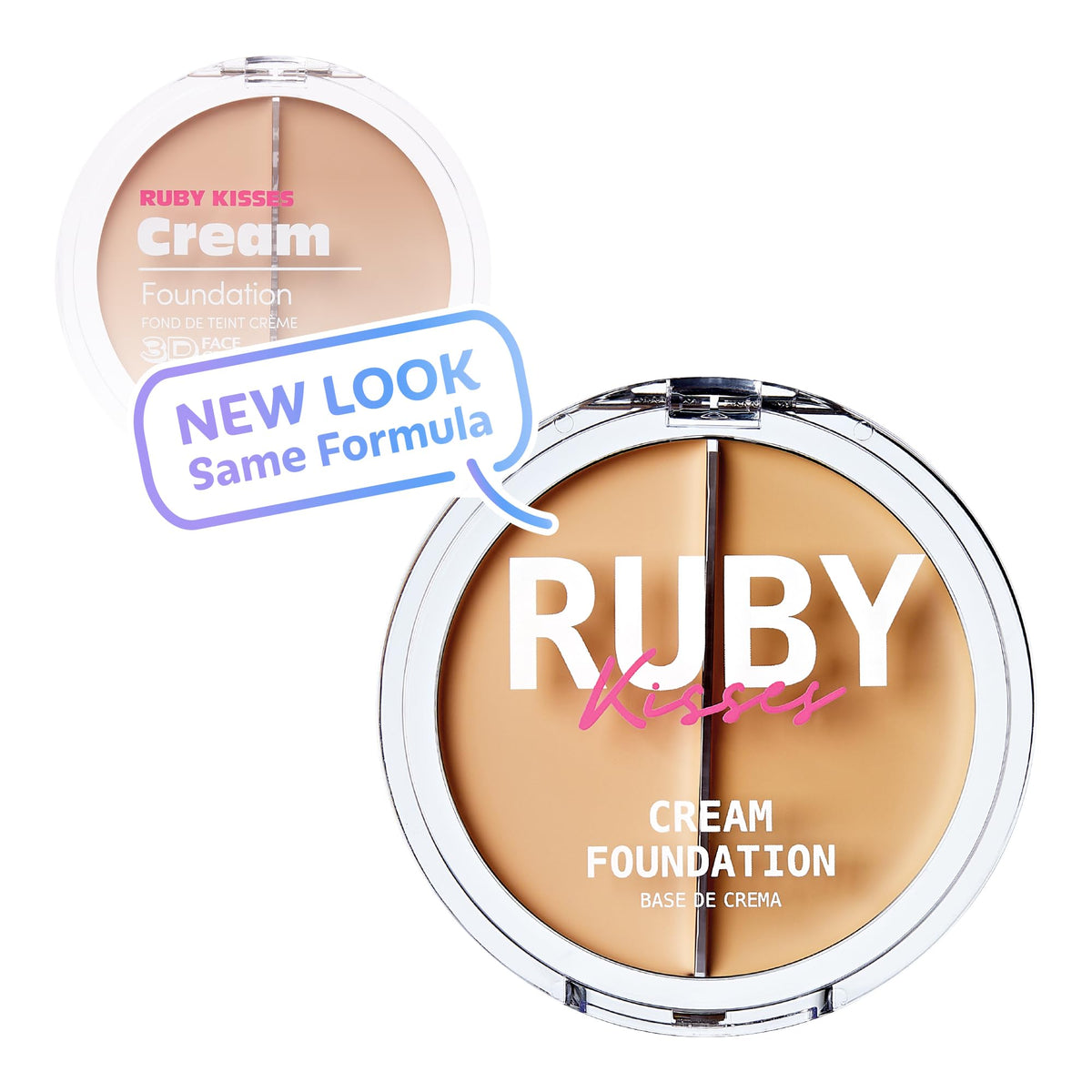 Ruby Kisses Cream Foundation 3D Face Creator 2-Color Foundation and Concealer, 12 Hour Wear Long Lasting, Medium to Full Coverage (Level 2) Beauty & Personal Care Ruby Kisses