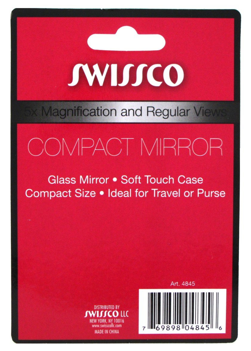 Swissco Mirror Compact & Magnifying 5X, Black, 1 ea (SG_B001KNSHJC_US) Beauty & Personal Care Swissco