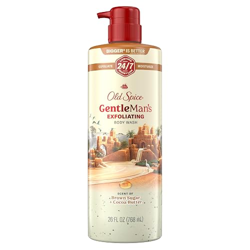 Old Spice GentleMan's Exfoliating & Moisturizing Body Wash for Men, 24/7 Shower Fresh with Long Lasting Scent, Renewing Vitamin B3 Blend, Brown Sugar Beauty & Personal Care Old Spice