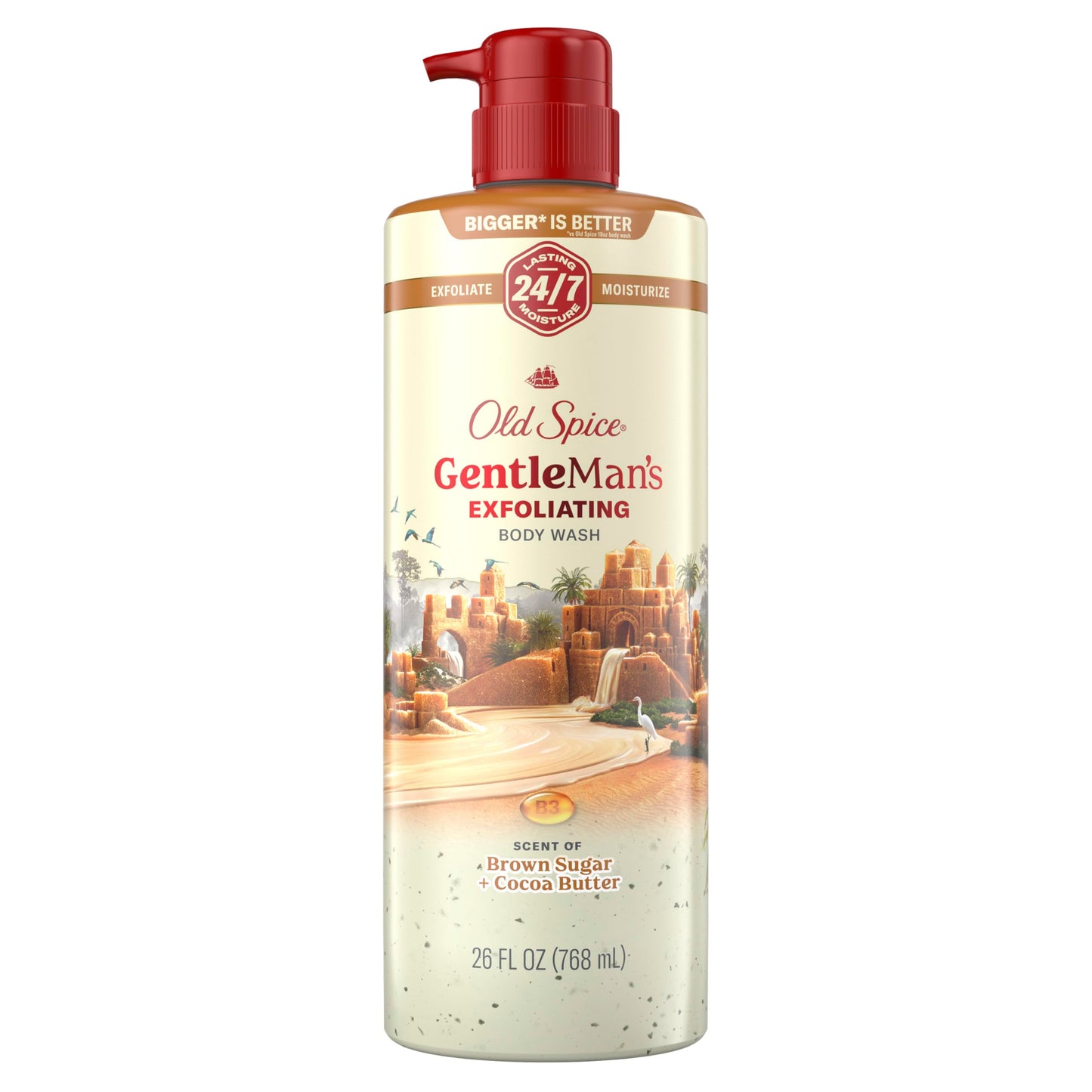 Old Spice GentleMan's Exfoliating & Moisturizing Body Wash for Men, 24/7 Shower Fresh with Long Lasting Scent, Renewing Vitamin B3 Blend, Brown Sugar Beauty & Personal Care Old Spice