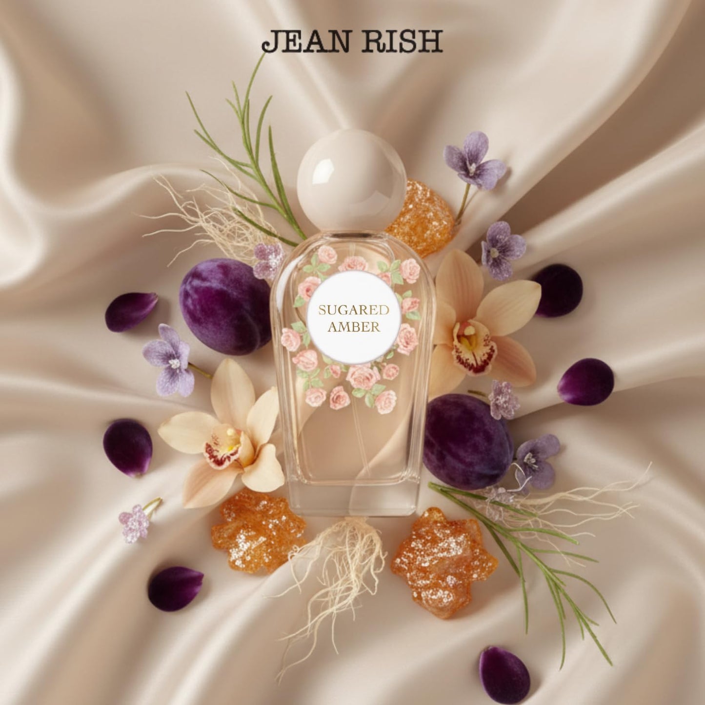 Jean Rish Sugared Amber Perfume for Women Eau De Parfum, Long-Lasting Luxury Fragrance, Made In USA - Vanilla Orchid, Sugar Violet, Whipped Amber Beauty & Personal Care Jean Rish
