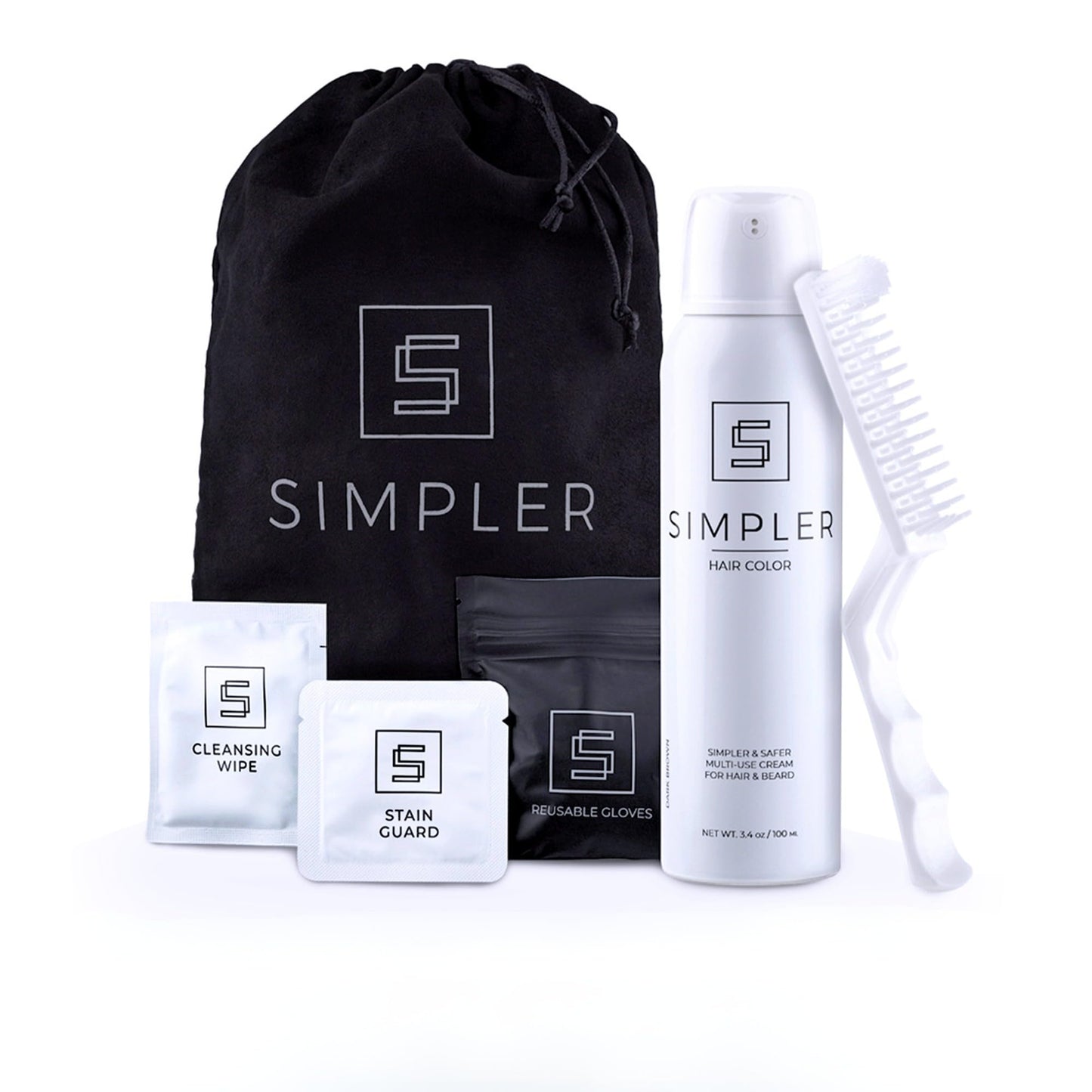 Simpler Men's Hair Color Kit - Full Gray Coverage - Natural Black & Beard Dye - Easy Application for 100% Gray Hair - Natural Black Beauty & Personal Care SIMPLER HAIR COLOR