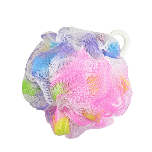 Ruilogod Body Washing Foam Bubble Lather Purple Pink Mesh Sponge Bath Shower Pouf (id: a2a 3b5 db3 6db 6e8 Beauty and Personal Care Ruilogod