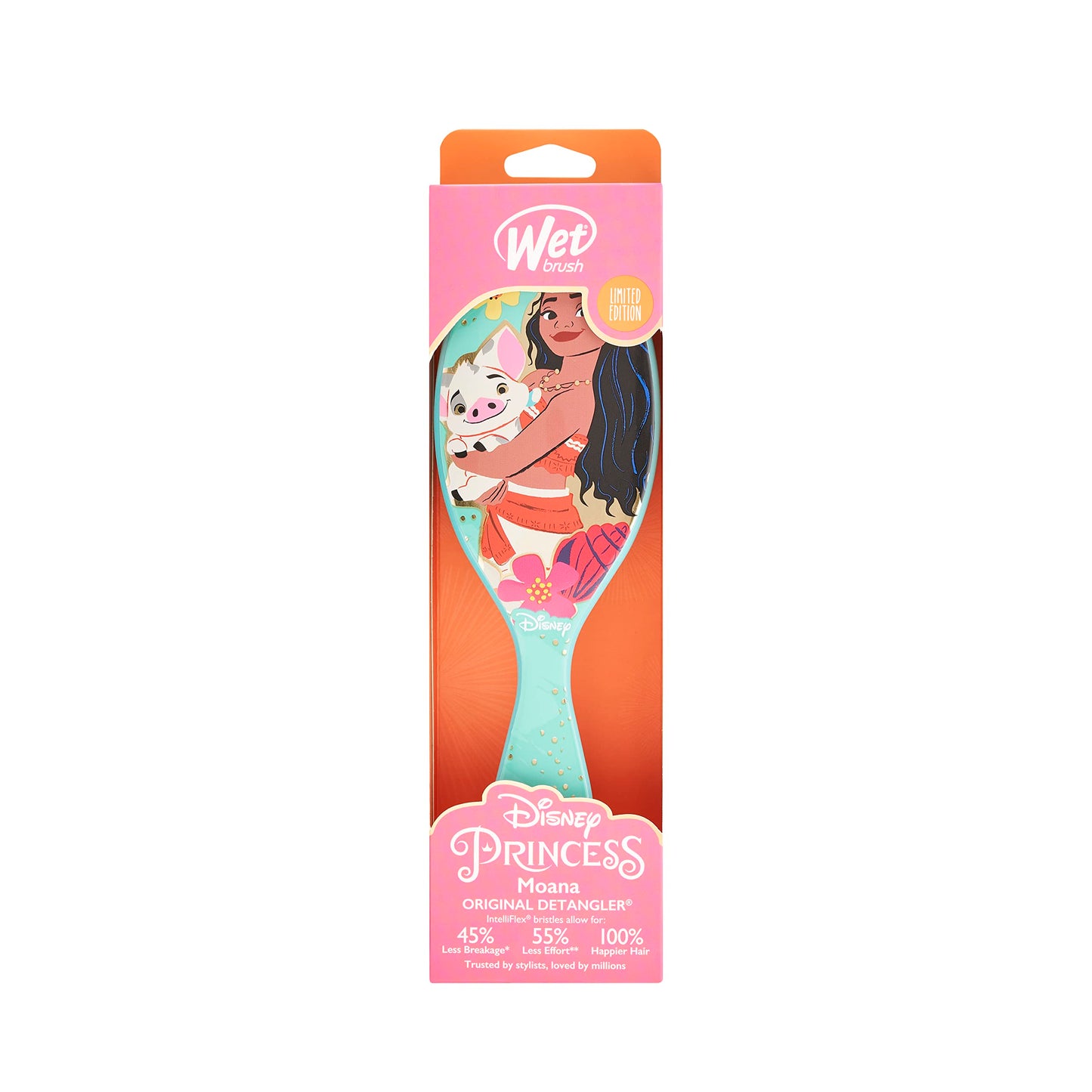 Wet Brush Original Detangler Brush - Moana & Pua, Ultimate Princess Celebration - All Hair Types - Ultra-Soft Bristles Glide Through Tangles with Ease Beauty & Personal Care Wet Brush
