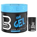 L3 Hair Gel with Sample Powder - Super Strong Hold - Flake Free - Long Lasting Shine - for Men and Women Beauty & Personal Care L3