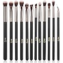 MSQ Eye Makeup Brushes 12pcs Rose Gold Eyeshadow Makeup Brushes Set with Soft Synthetic Hairs & Real Wood Handle for Eyeshadow, Eyebrow, Eyeliner Beauty & Personal Care MSQ