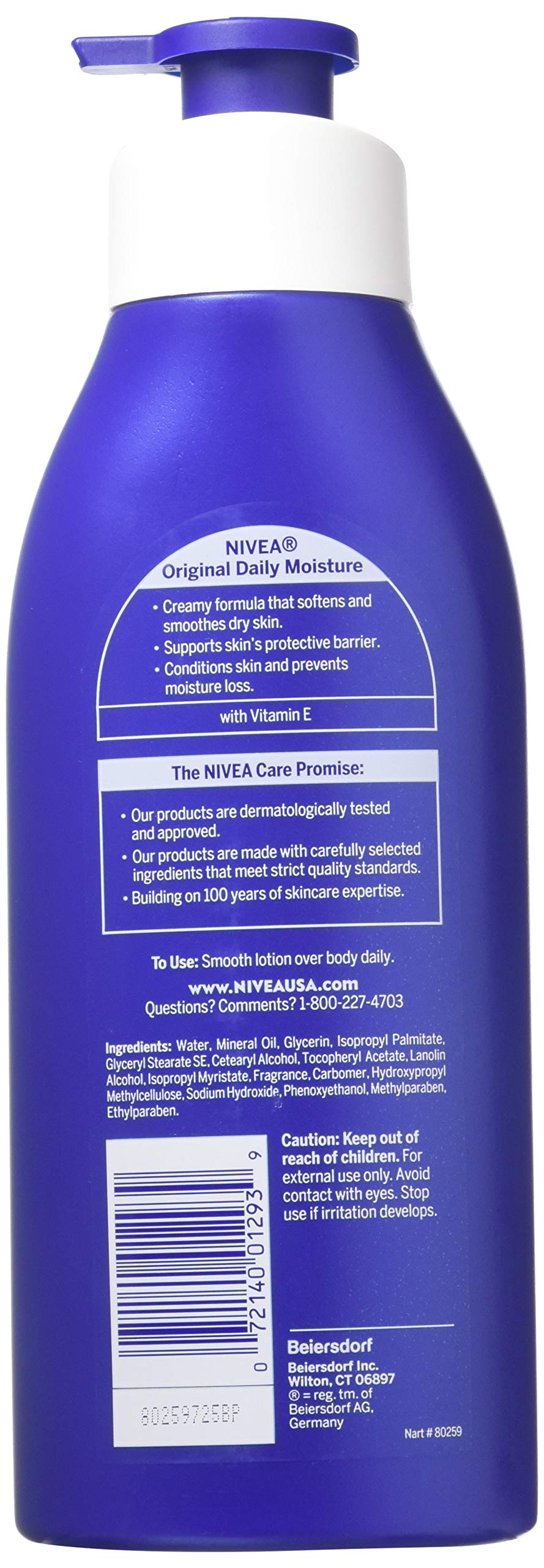 Nivea Lotion Original Daily Moisture 16.9 Ounce Pump (Normal to Dry Skin) (500ml) (2 Pack) Beauty & Personal Care NIVEA