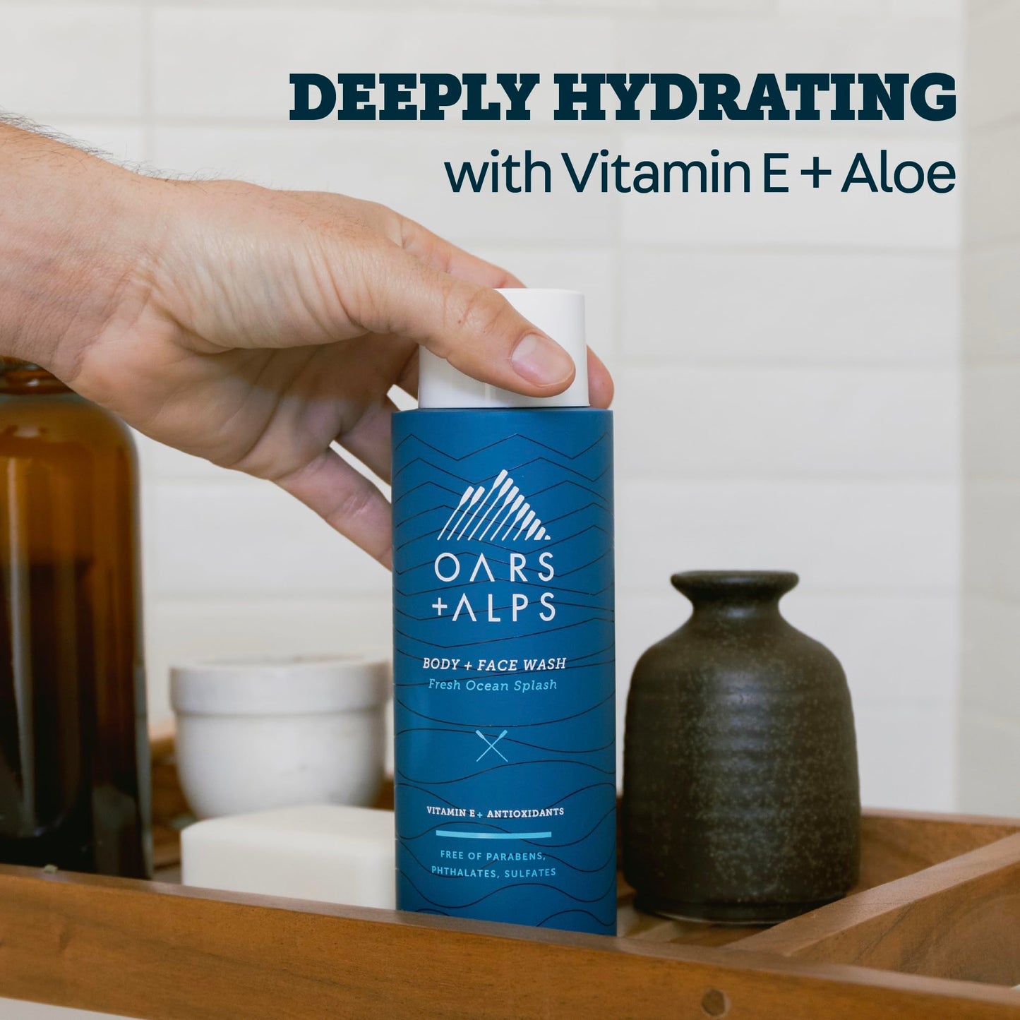 Oars + Alps Body Wash for Men, Mens Body Wash & Face Cleanser with Vitamin E & Antioxidants, Moisturizing, Paraben & Sulfate Free Cleanser, Fresh Beauty & Personal Care Oars + Alps