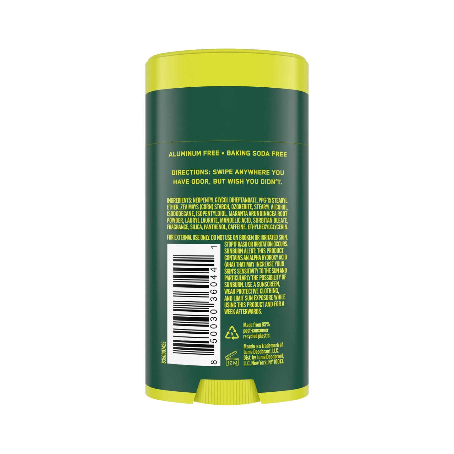 Mando Whole Body Deodorant For Men - Smooth Solid Stick - 72 Hour Odor Control - Aluminum Free, Baking Soda Free, Skin Safe - 2.6 Ounce (Mt Fuji) Beauty & Personal Care Mando
