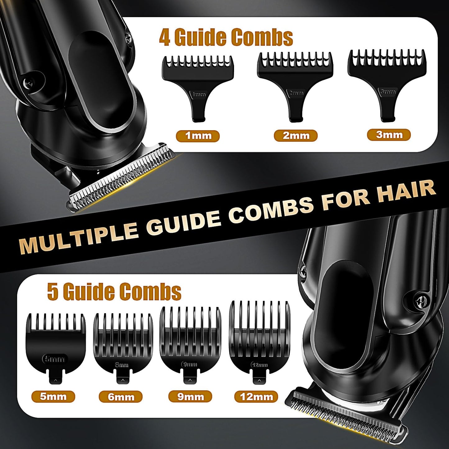 6-in-1 Hair Clipper Beard Trimmer for Men, IPX6 Waterproof Electric Shaver Razor&Cordless Hair Clipper Grooming Kit Hair Trimmer for Nose, Body, Face Beauty and Personal Care Gzbdz