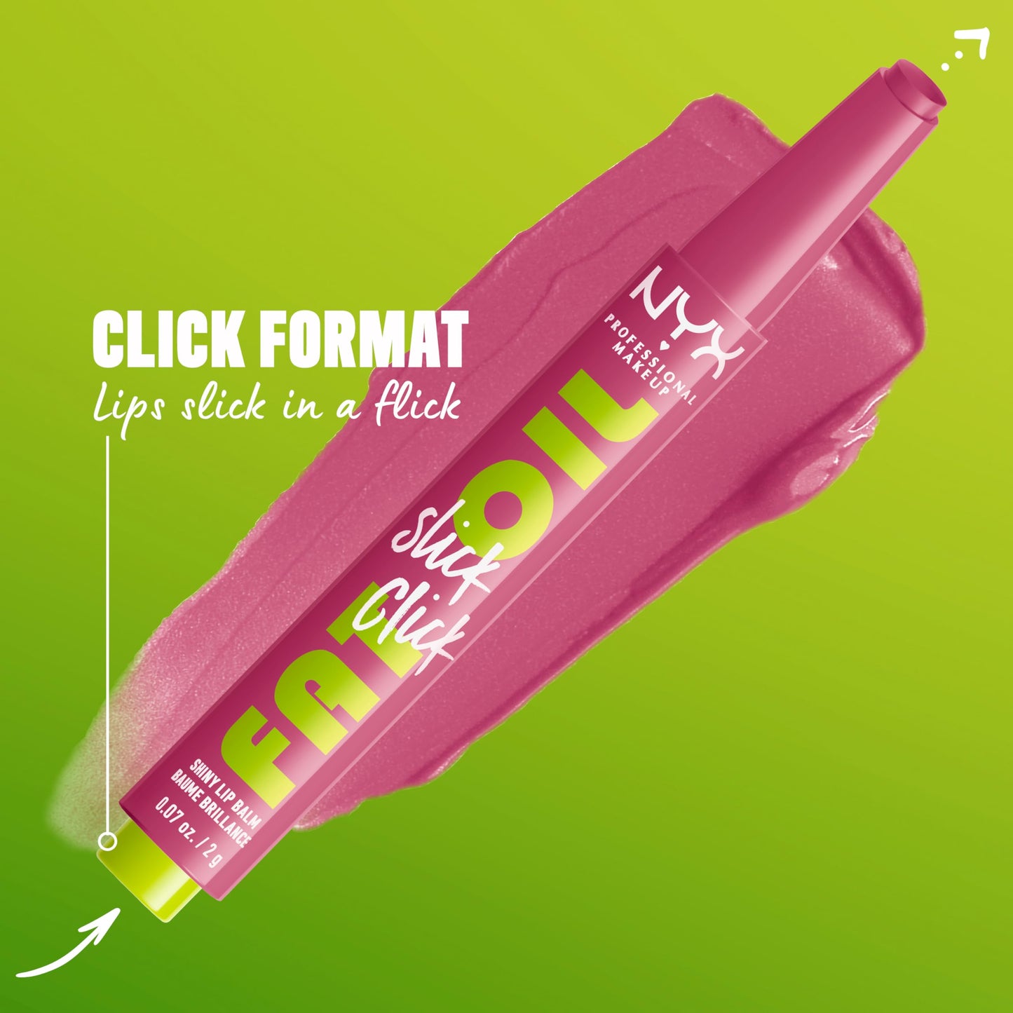 NYX PROFESSIONAL MAKEUP Fat Oil Slick Click, Lightweight, Buildable, Pigmented Vegan Lip Balm - DM Me Beauty & Personal Care NYX PROFESSIONAL MAKEUP