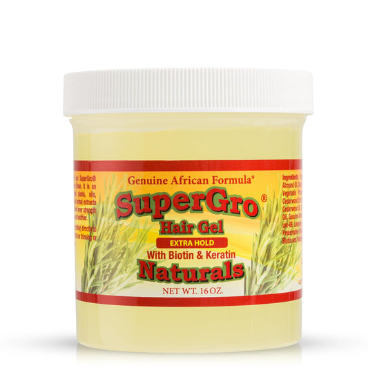 SuperGro Hair Gel with Extra Hold - For Braiding, Locking, Instant Edge Control, Twisting, Retwisting - Natural Grip Jam for Neat Shining - Braid, Loc Beauty & Personal Care Genuine African Formula
