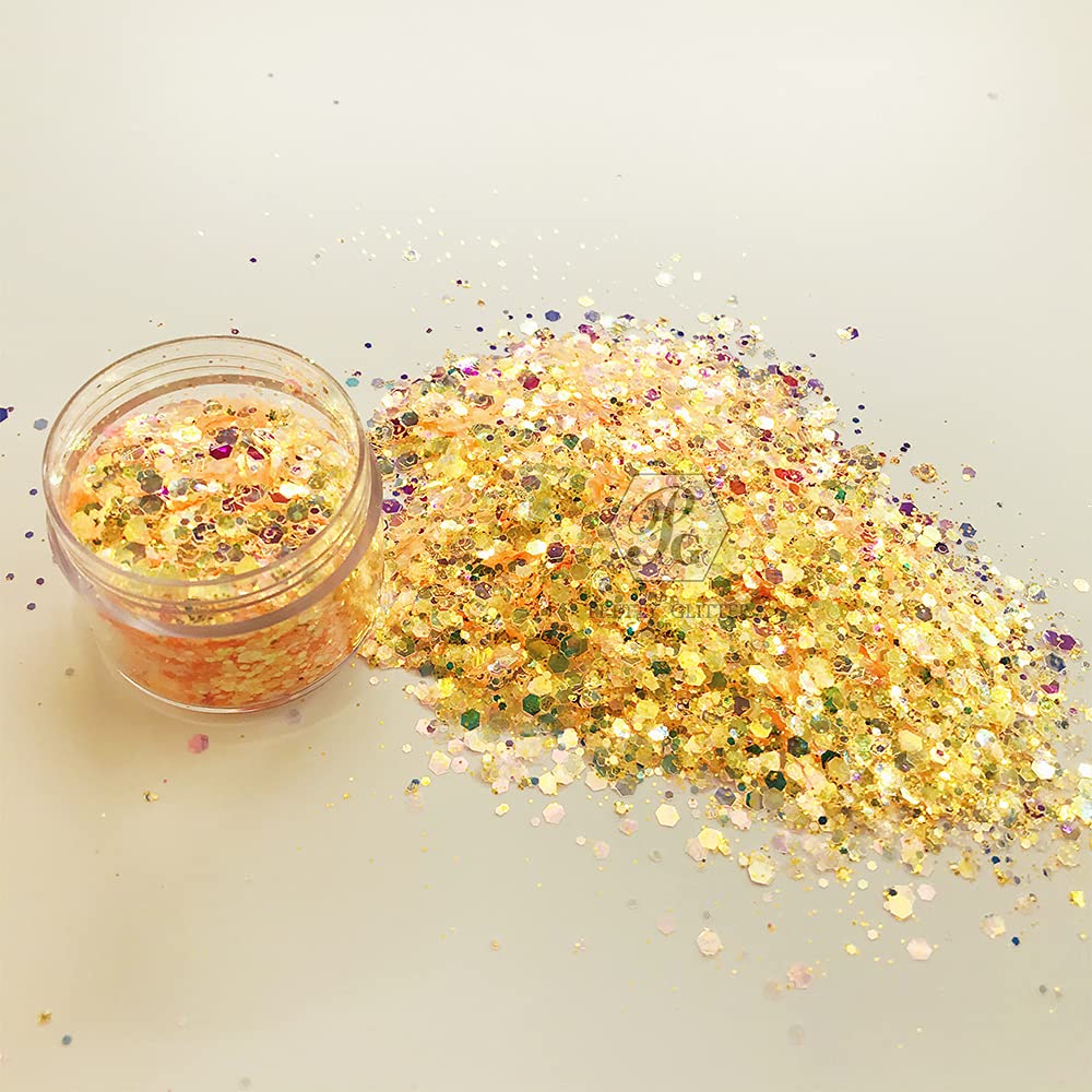 10g High Sparkle Iridescent Chunky Mixes Glitter Opal Sequins Nail Glitter Paillettes Eo-Friendly PET Sequin Nails Art Manicure Material NC06 Beauty & Personal Care PrettyG