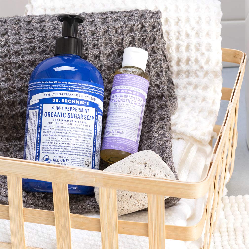 Dr. Bronner's - Pure-Castile Liquid Soap (Lavender, 4 ounce) - Made with Organic Oils, 18-in-1 Uses: Face, Body, Hair, Laundry, Pets and Dishes Beauty & Personal Care Dr. Bronner's